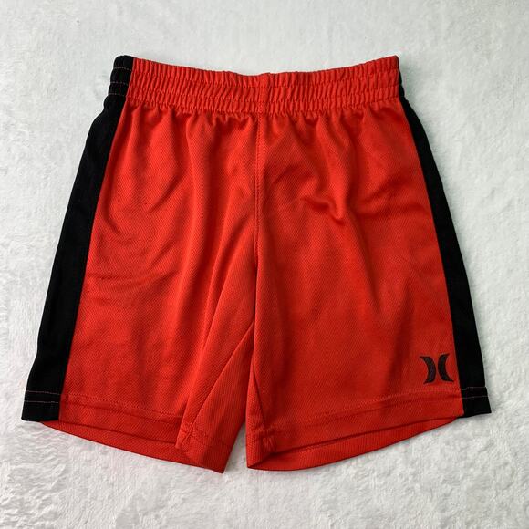 Hurley Boys Sz 6 Outfit Shorts Shirt Red White Blue Circle Flag Logo Spellout - Picture 8 of 8